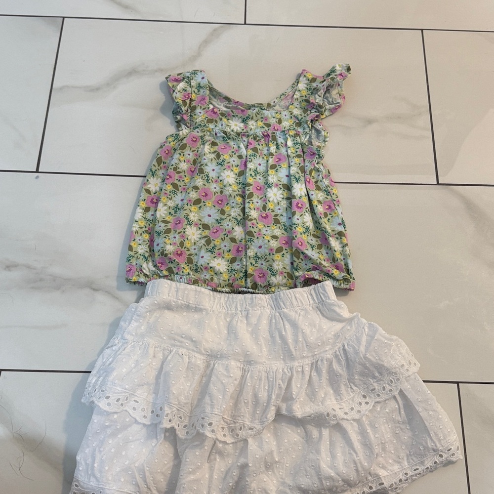 Cat & Jack White Textured Skirt